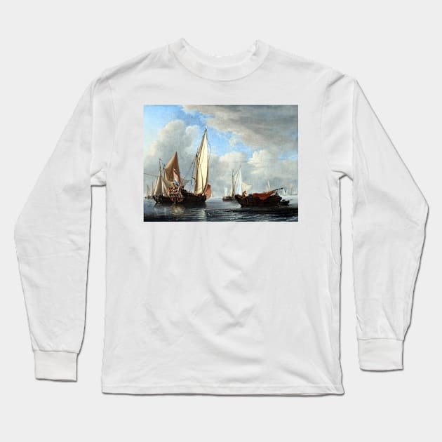 Willem van de Velde the Yonger A Yacht and Other Vessels in a Calm Long Sleeve T-Shirt by pdpress